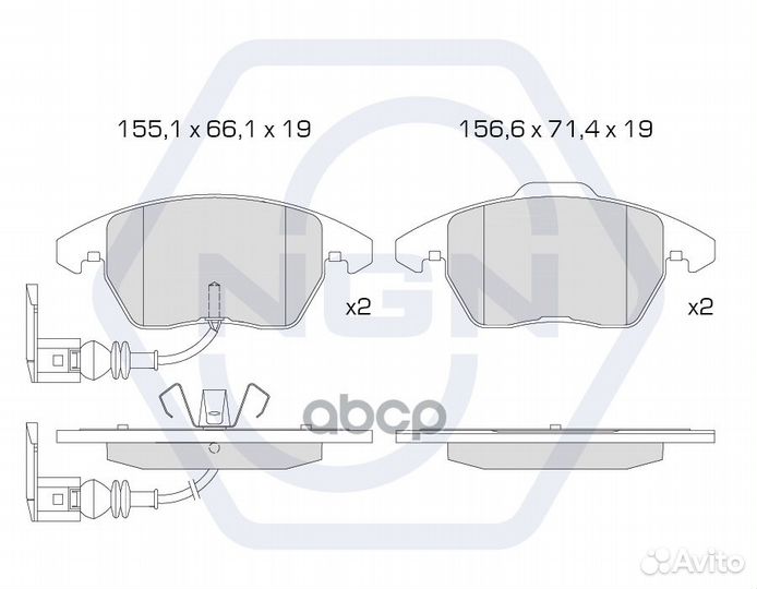 Колодки тормозные дисковые керамические перед