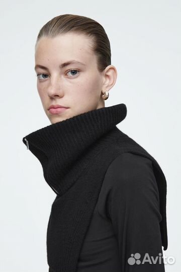 Ребристая трикотажная вставка из шерсти