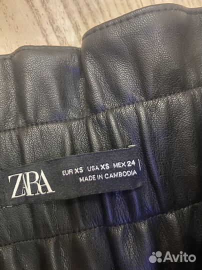 Кожаные шорты zara xs