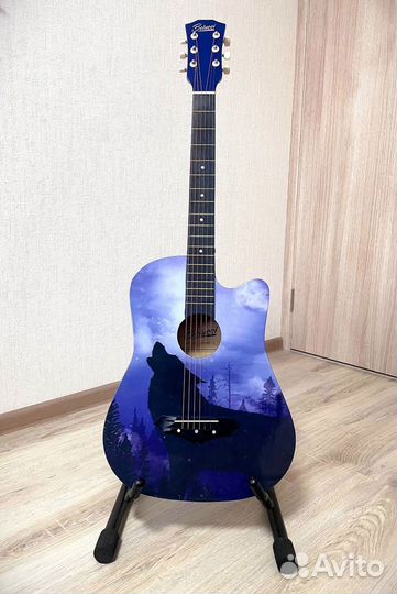 Гитара с рисунком волка