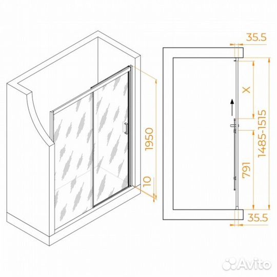 Душевая дверь RGW Passage PA-017 150 см прозрачная