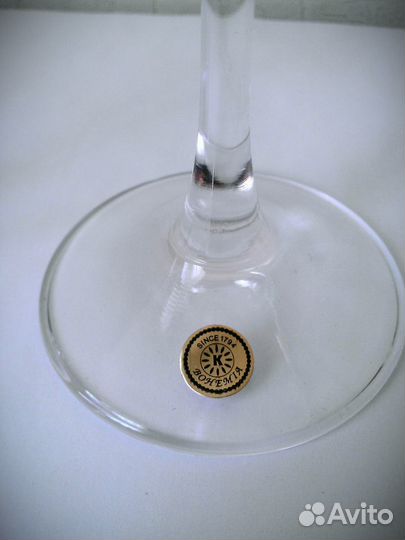 Богемское стекло с золотом для шампанского