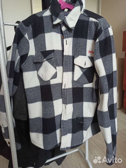 Рубашка в клетку теплая р 136-142