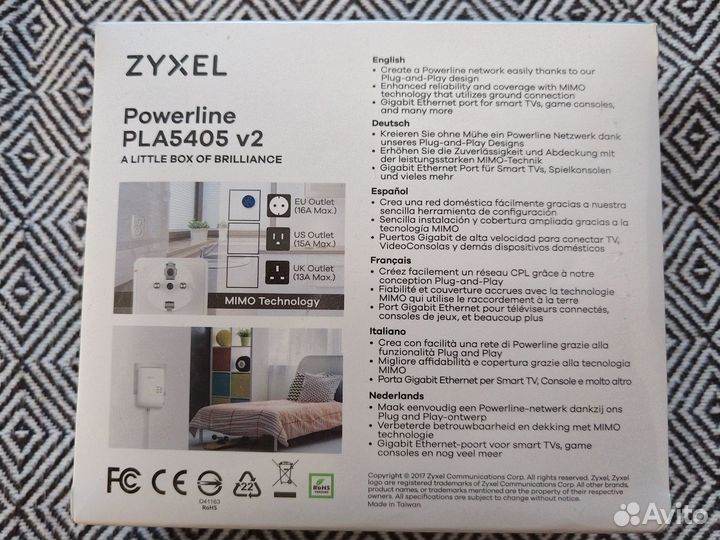PowerLine адаптер Zyxel pla5405v2