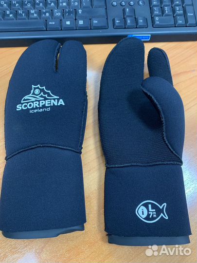 Перчатки трехпалые для подводной охоты 7 mm