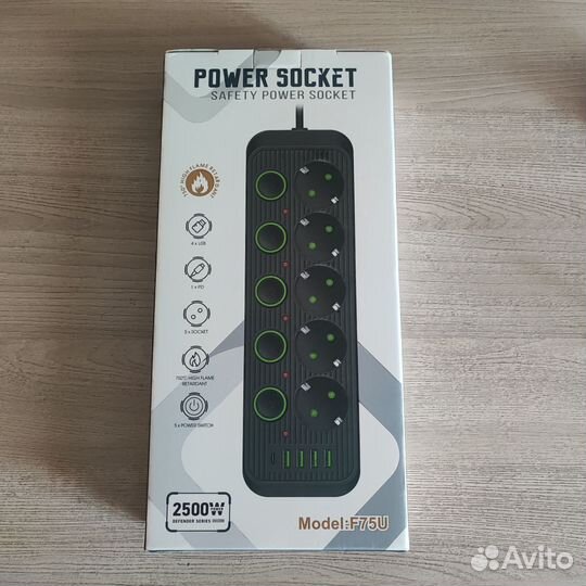 Сетевой фильтр с USB 2 м