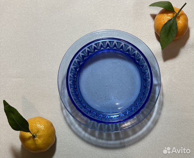 Посуда СССР / синее стекло - кувшин, розетка