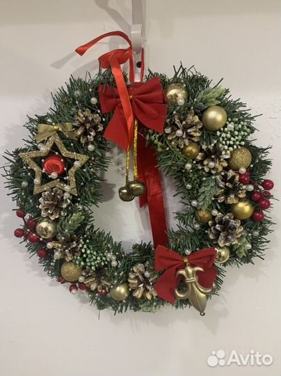 Венок новогодний ручной овботы
