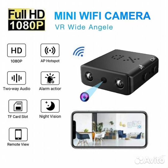 Мини камера HD 4К 1080P Wi-Fi ик подсветка