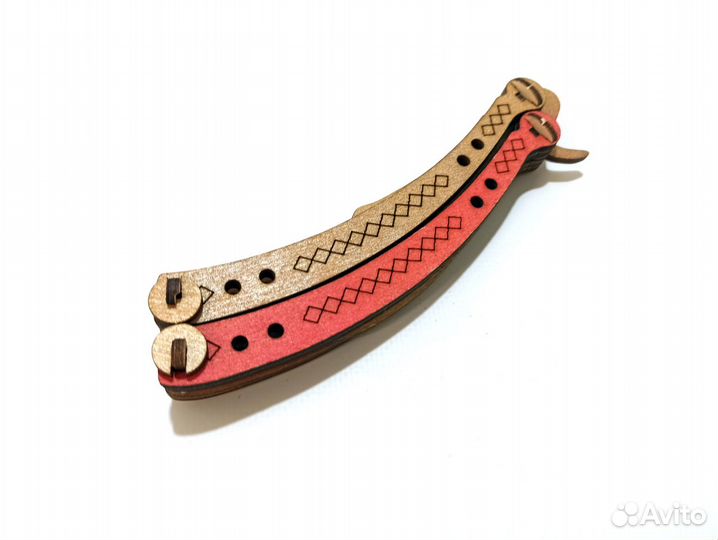 Сувенир деревянный Нож бабочка крашенный