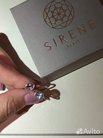 Серебряное кольцо с топазом и аметистом