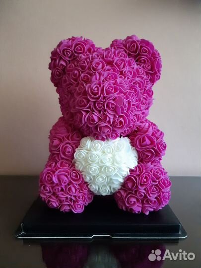 Мишка из роз. Коробка в подарок