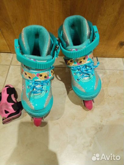 Роликовые коньки детские 26-29 + защита