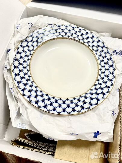 Тарелки кобальтовая сетка (набор 12шт)