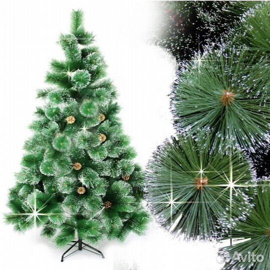 Елка искусственная заснеженная с шишками