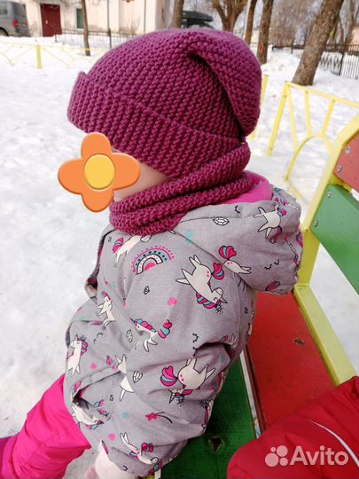 Шапка+снуд (шарф)