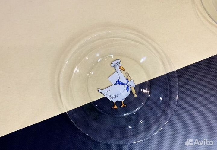 Новая тарелка стекло гусь