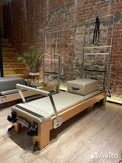 Реформер с Трапецией для Пилатес, бежевый