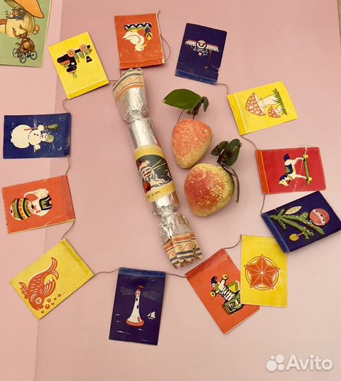Елочные игрушки СССР картонаж флажки