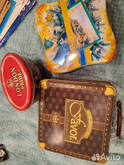 Жестяные коробки банки от чая не СССР - 3 шт