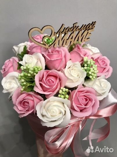 Цветочные букеты из мыльных роз