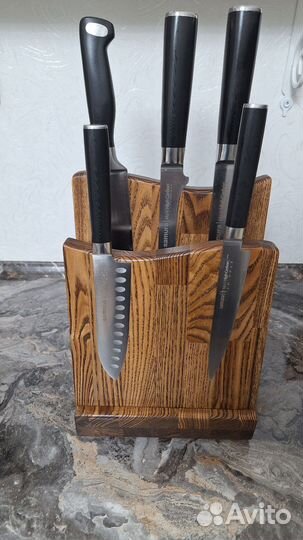 Подставка для ножей магнитная (массив ясеня)