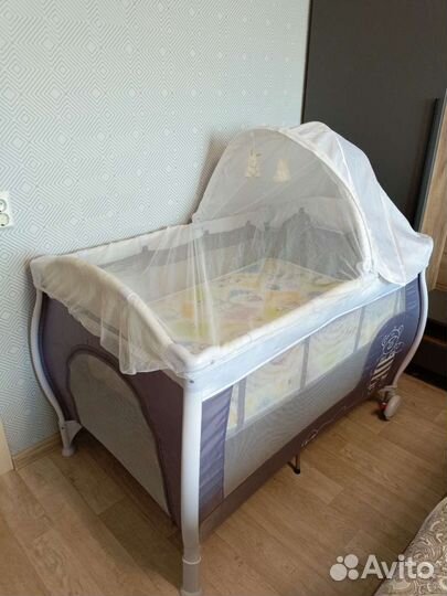 Манеж-кровать Happy Baby Lagoon с матрасом