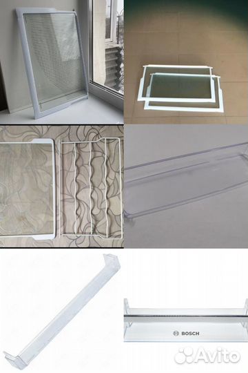 Полки, ящики, балконы, поддоны для холодильников