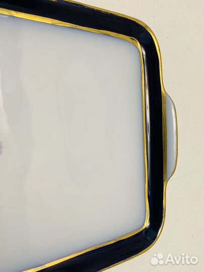 Блюдо прямоугольное Hutschenreuther фарфор Кобальт