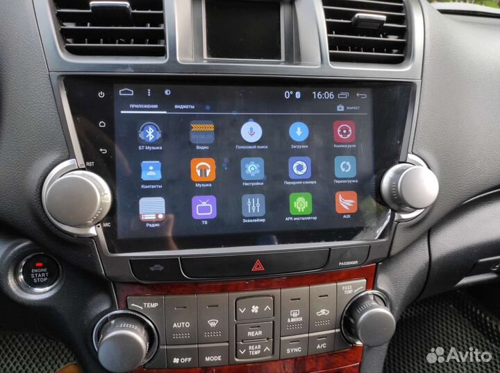 Магнитола Тойота Хайлендер Андроид
