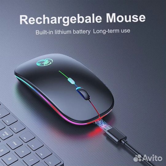 Мышь беспроводная аккумуляторная с RGB-подсветкой