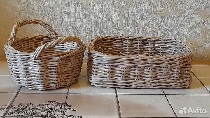 Корзинки для кухни из бумажной лозы