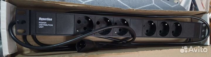 Блок розеток Hyperline SHE19-6SH-2.5IEC