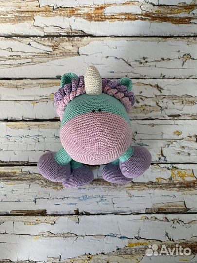 Вязаная игрушка ручной работы. Единорог.Для малыша