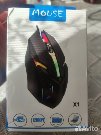 Компьютерная мышь чёрная проводная Gaming mouse X1