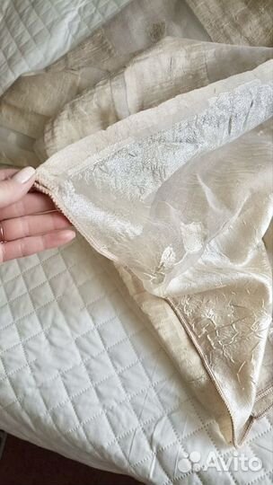 Тюль вуаль золотистый 2.35 х 4.8 м с утяжелителем