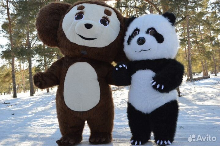 Поздравление от Чебурашки, Панды и Белого медведя