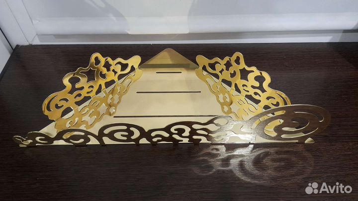 Полка угловая золото сталь