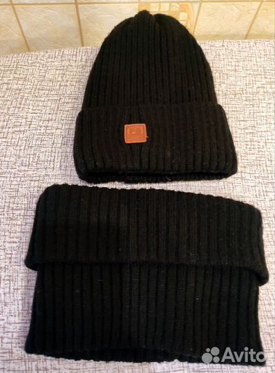 Комплект шапка и снуд зима для девочки от 6 лет