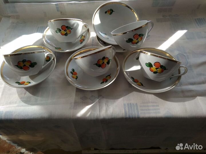 Чайные пары большие СССР цветы