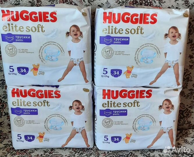 Подгузники Трусики huggies elite soft 5