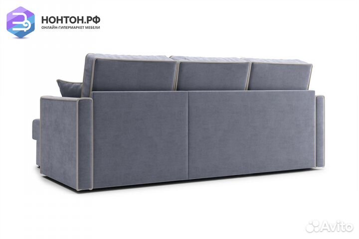 Диван угловой дельфин Леон темно-серый