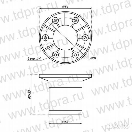 Опора регулируемая Н-65 хром