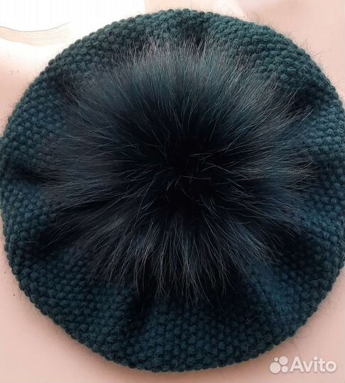 Объёмный вязаный берет ручная работа