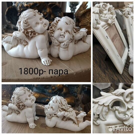 Фоторамка ангел в винтажном стиле плед хлопок