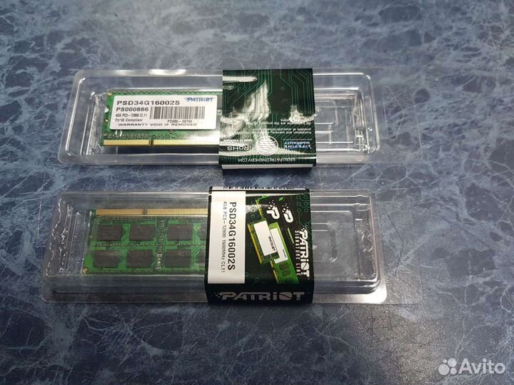 Память SO-dimm DDR3 4Gb Patriot PC12800
