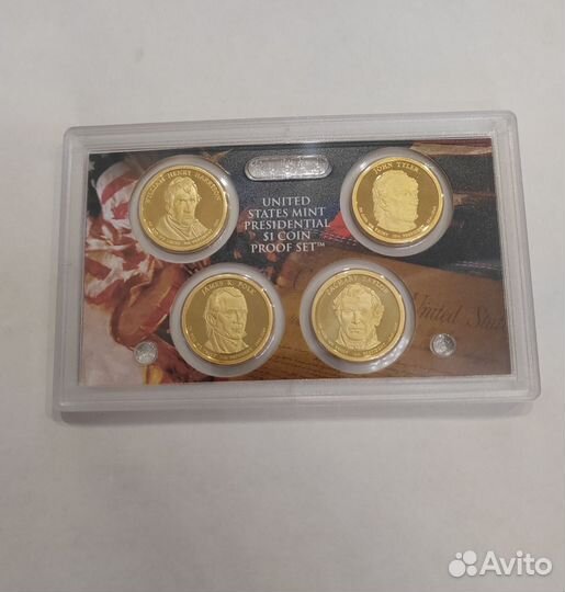 Набор 4 монеты 1 доллар США президенты 2009
