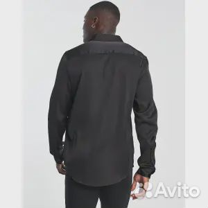 Черная атласная рубашка ASOS design