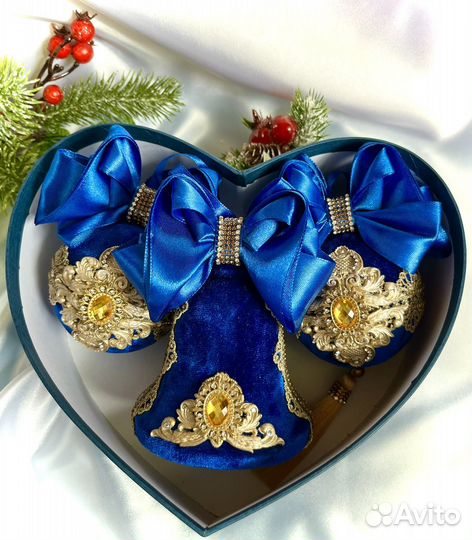 Новогодний набор елочных шаров ручной работы