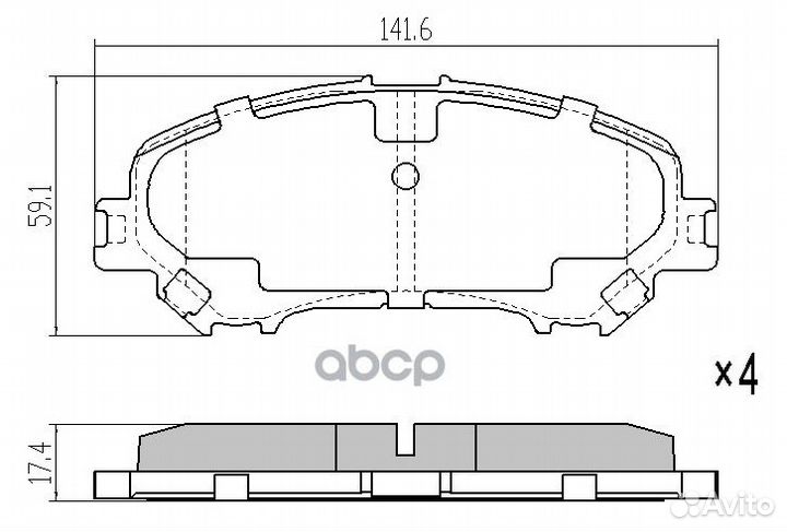Колодка торм. передняя Nissan Qashqai J11, X-Tr